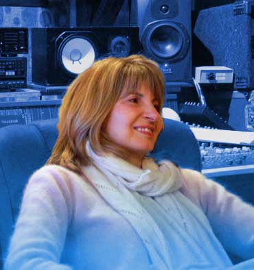 Jane Roman Pitt in the recording studio